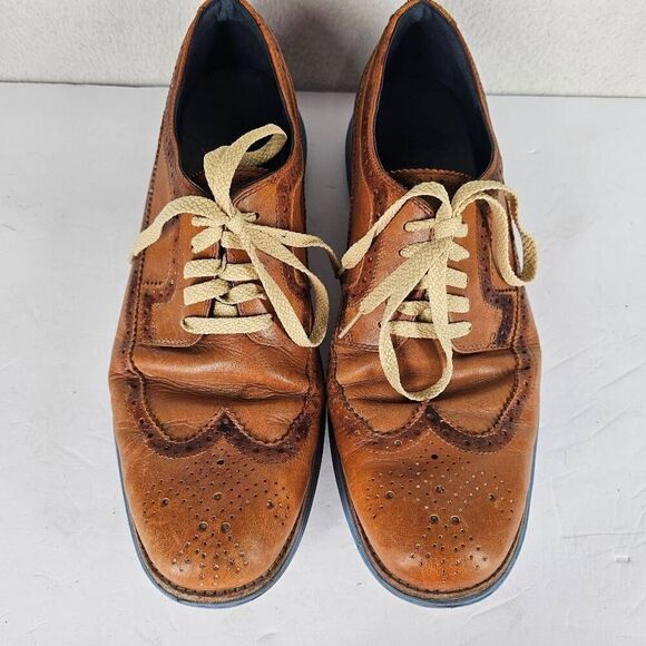 Cole Haan Men's Lace Up Wingtip Oxfords Tan 13 - Picture 5 of 9